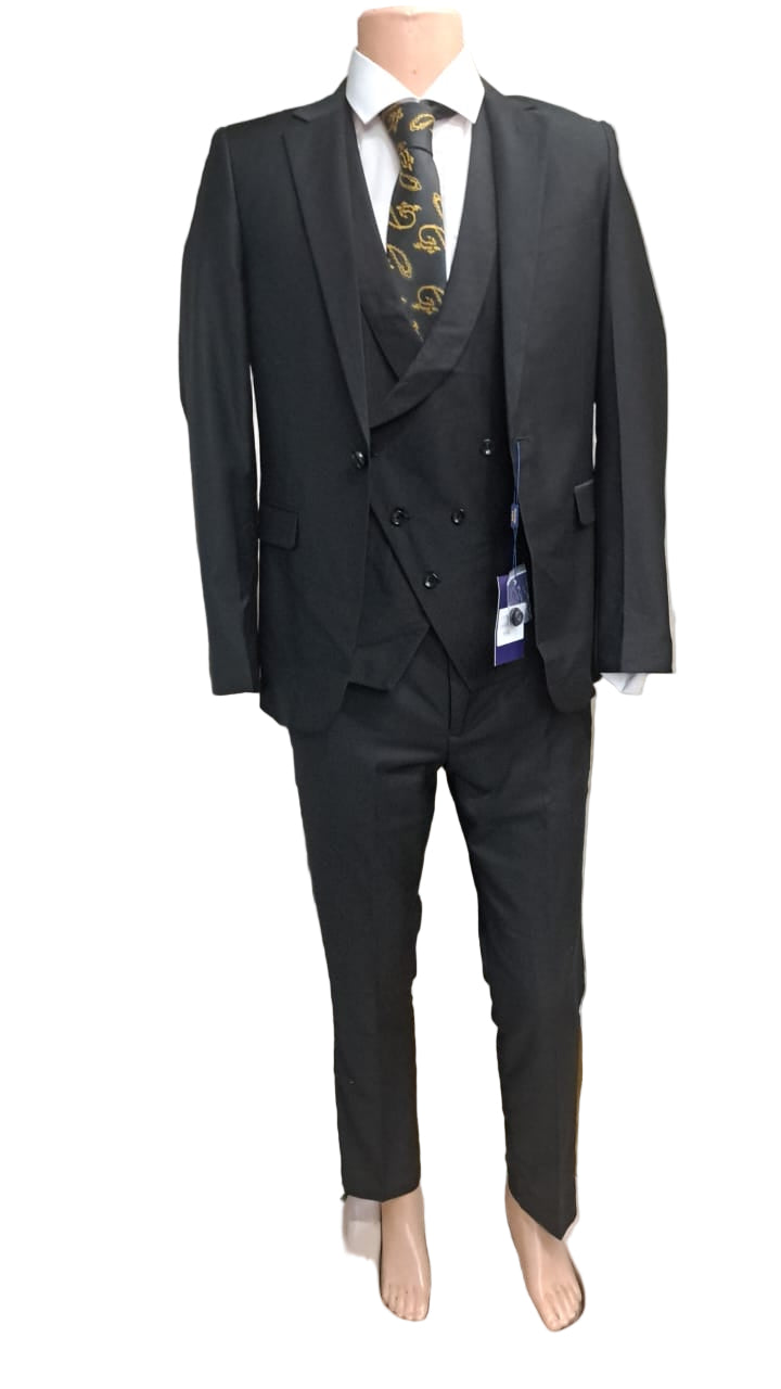 Plain Black - One button Suit