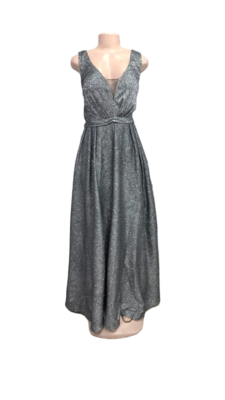 Silver Black Evening Dress