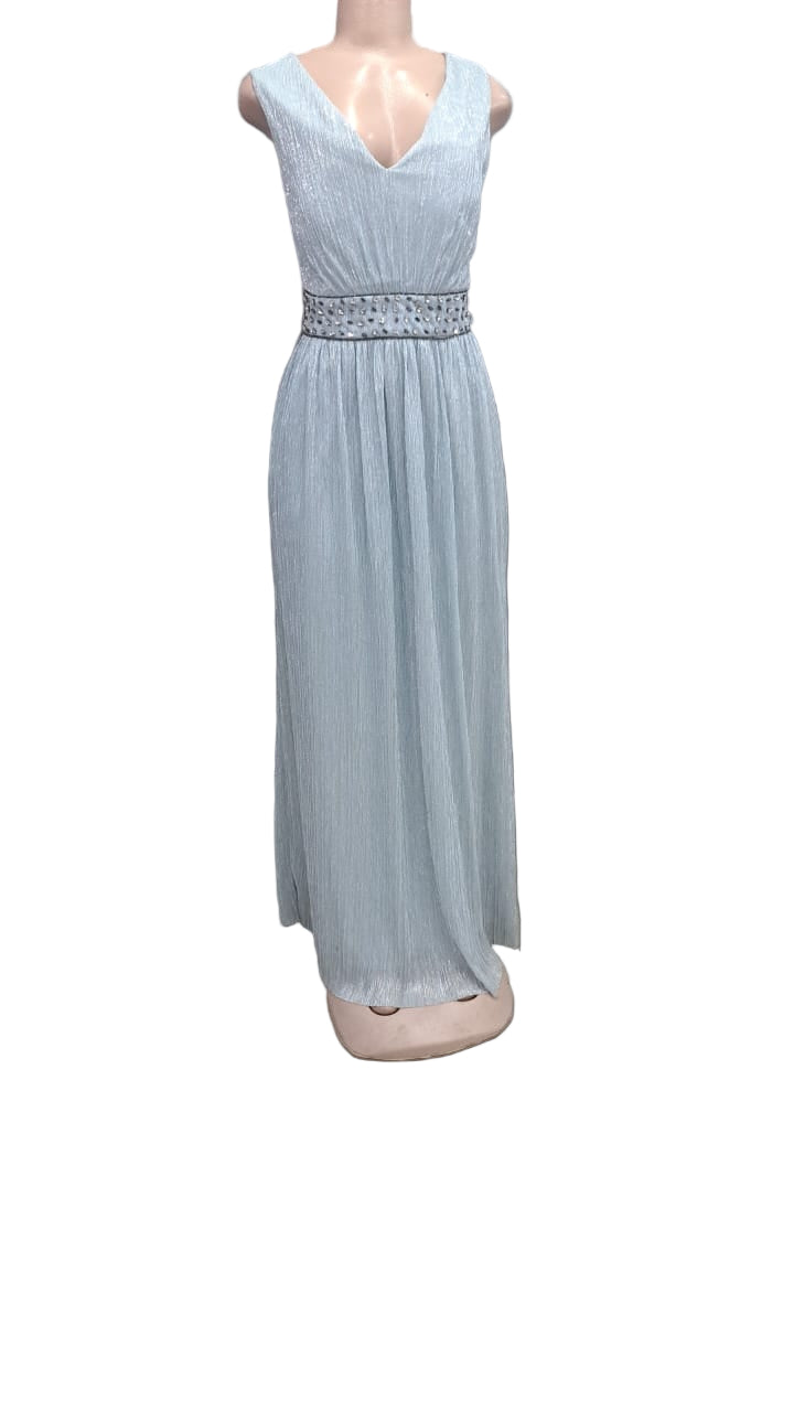 Bluish Silver Evening Dress