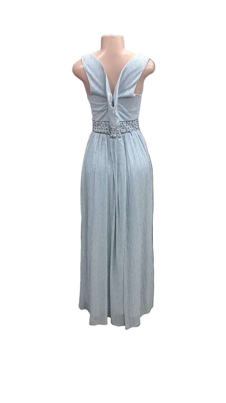 Bluish Silver Evening Dress