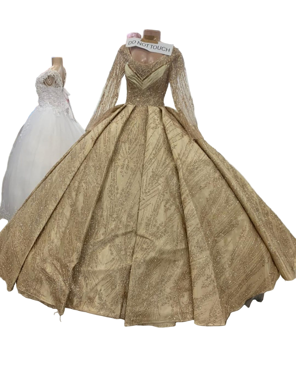 Cream White (Extra top embroidery ) - Jordanian Wedding Gown